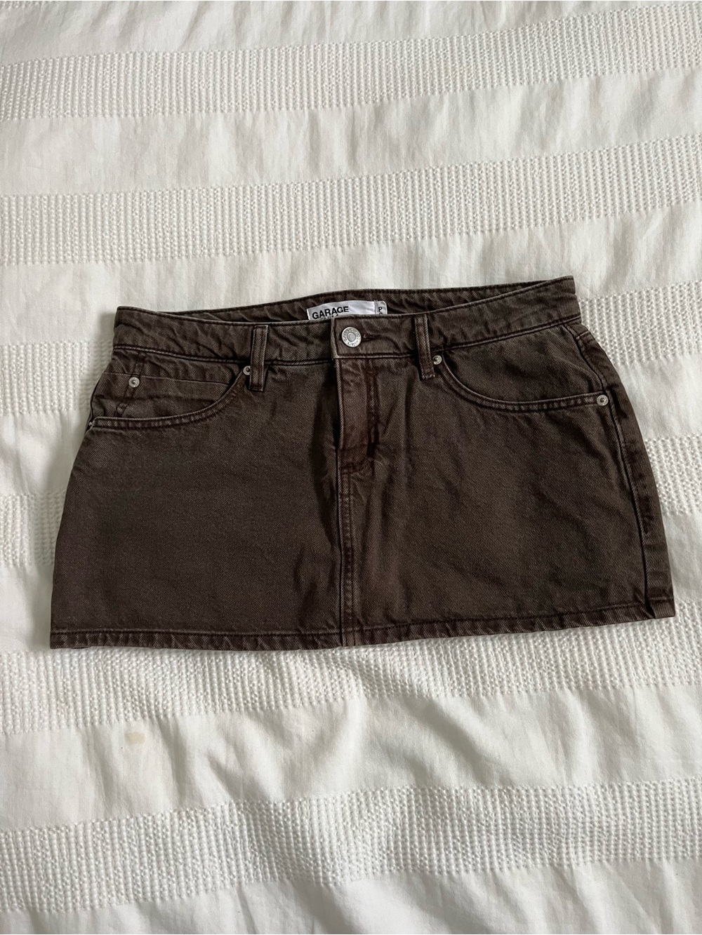 GARAGE brown jean skirt